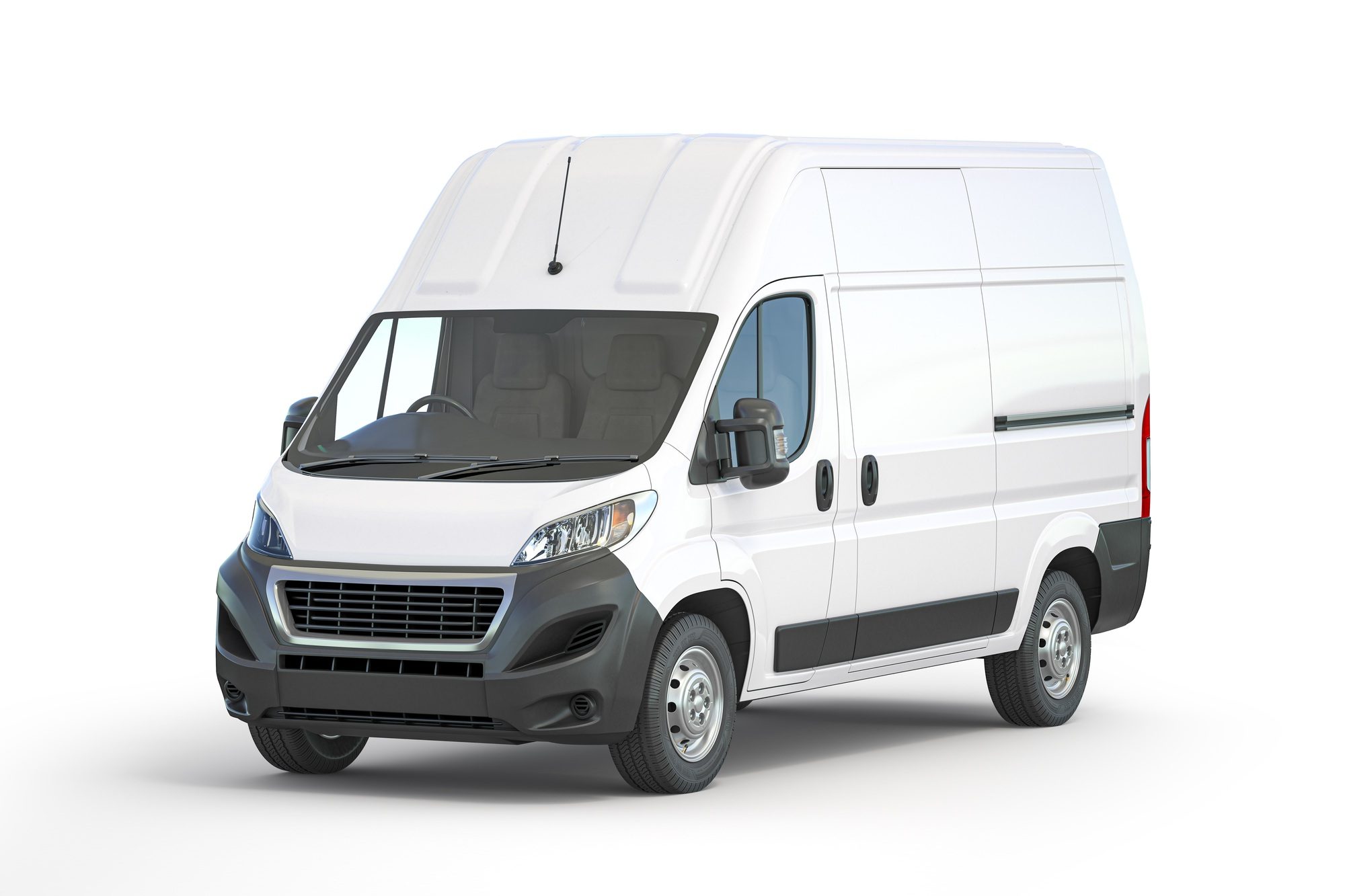 White commercial delivery van isolated on white